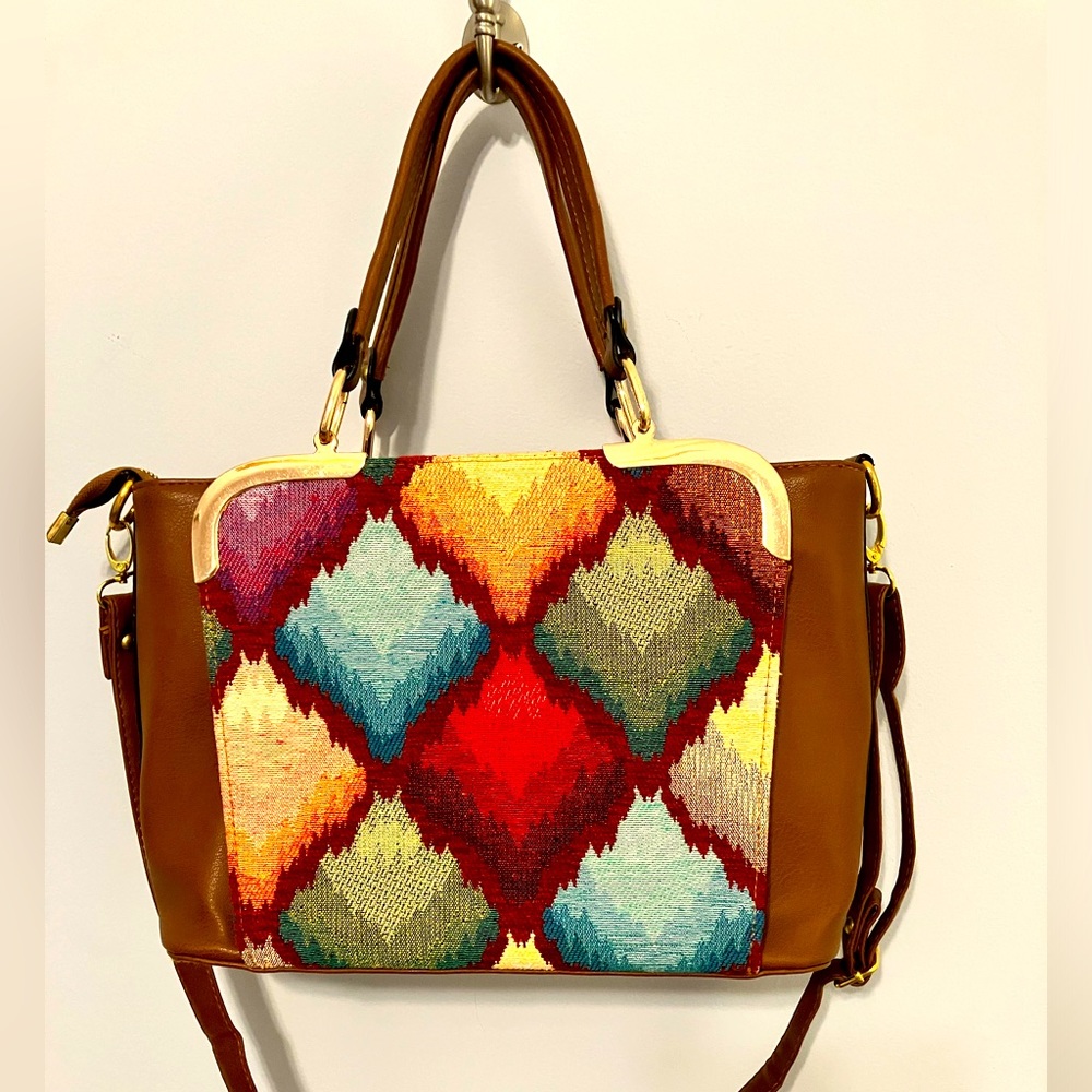 Rare 70’s Vintage Colorful Armada handbag unique structure